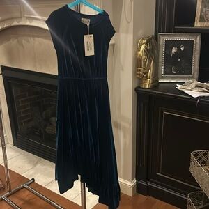 Mia Joy Teal Velvet Dress